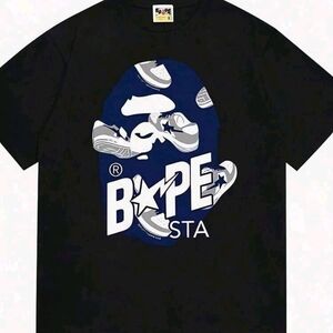 BAPE Black Graphic T-Shirt New Sz Sm/m Men's Unisex